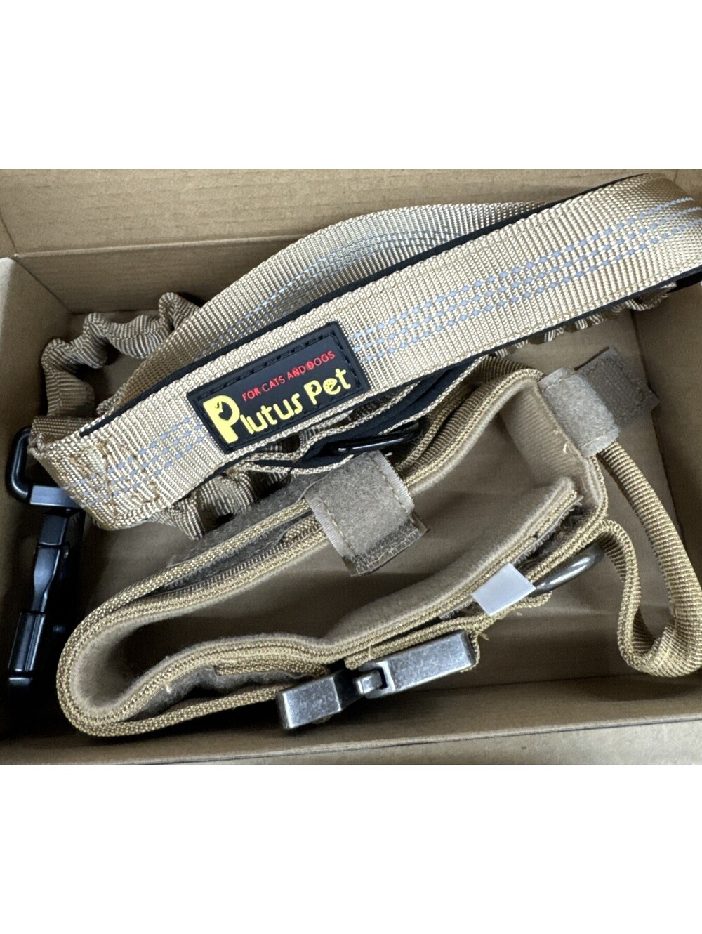 Plutus Pet Tactical Dog Collar, Reflective, Adjustable Heavy M, Ranger Brown